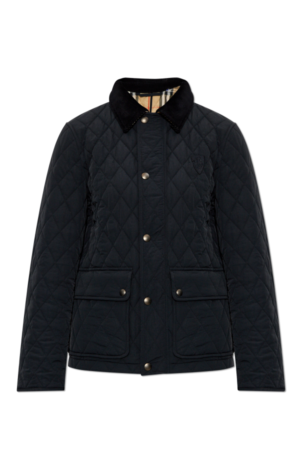 Black Quilted jacket with corduroy collar Burberry Vitkac Canada